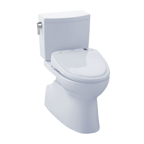 Toto MW6142034CEFG#01 Carlyle II Connect+ One-Piece Elongated 1.28 GPF Toilet and Washlet C100 Bidet Seat - Cotton White