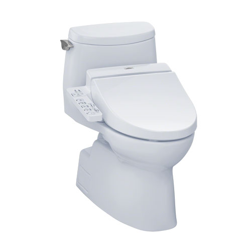 Toto MW6142034CUFG#01 Carlyle II 1G Connect+ One-Piece Elongated 1.0 GPF Toilet and Washlet C100 Bidet Seat - Cotton White