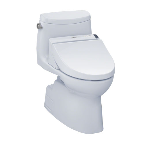 Toto MW6142044CEFG#01 Carlyle II Connect+ One-Piece Elongated 1.28 GPF Toilet and Washlet C200 Bidet Seat - Cotton White