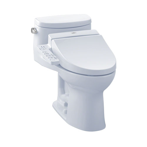 Toto MW6342034CEFG#01 Supreme II Connect+ One-Piece Elongated 1.28 GPF Toilet and Washlet C100 Bidet Seat - Cotton White