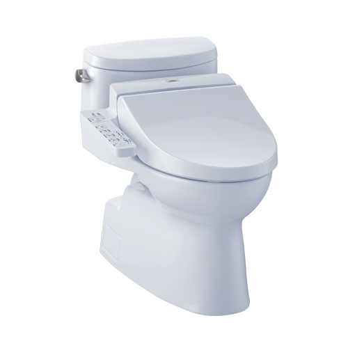 Toto MW6442034CEFG#01 Carolina II Connect+ One-Piece Elongated 1.28 GPF Toilet and Washlet C100 Bidet Seat - Cotton White