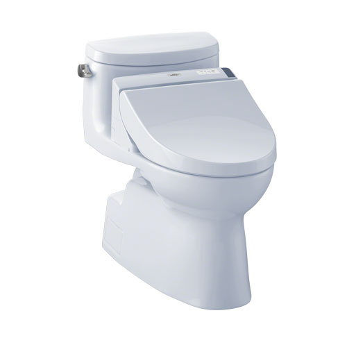 Toto MW6442044CEFG#01 Carolina II Connect+ One-Piece Elongated 1.28 GPF Toilet and Washlet C200 Bidet Seat - Cotton White