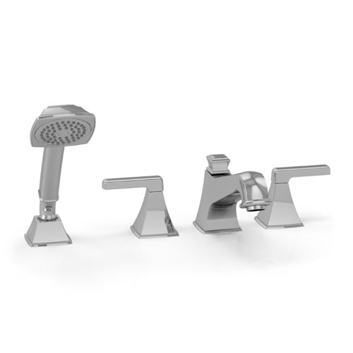 Toto TB221S#CP Connelly Four-Hole Roman Filler with Handshower - Chrome