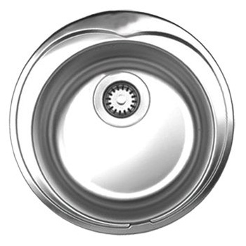 Whitehaus WHNDA16-BSS Noahs Collection Kitchen 16 in Large Round Drop-In Sink - Brushed Stainless Steel