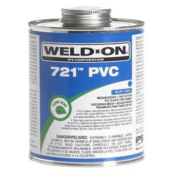 Weld-On 10162 721 Blue PVC Medium Bodied Cement - 1/4 Pint