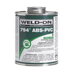 IPS Weld-On 10275 1/2 Pint Green ABS-PVC 794 Transition Cement