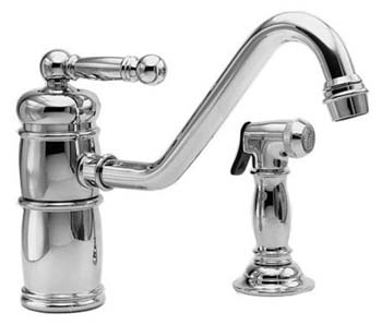 Newport Brass 941-15S Nadya Single Handle Kitchen Faucet with Side Spray  - Satin Nickel (Pictured in Polished Chrome)