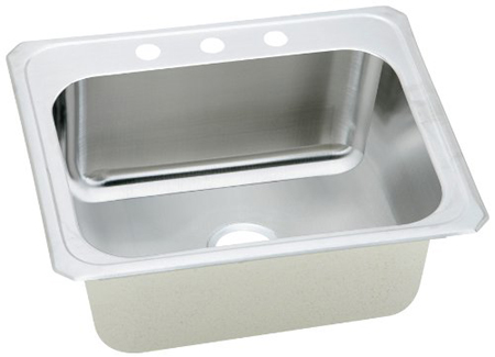 Elkay DCR252210-3 Celebrity Deep Single Bowl Kitchen Sink - Stainless Steel