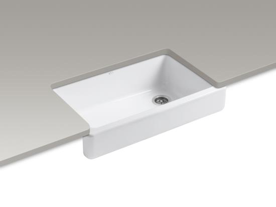 Kohler K-6488-96 Whitehaven Self-Trimming Apron Front Single Basin Sink - Biscuit (Pictured in White)