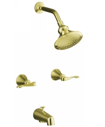 Kohler K-16213-4-PB Revival Two Handle Tub & Shower Faucet - Polished Brass