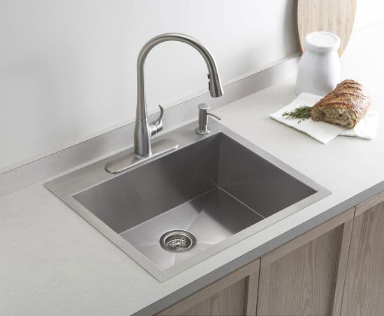 Kohler K-3822-1 Vault Medium Single Kitchen Sink With Single-Hole Faucet Drilling - Stainless Steel