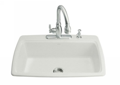 Kohler K-5863-2-FF Cape Dory Self-Rimming Kitchen Sink With 2-Hole Faucet Drilling - Sea Salt (Faucet and Accessories Not Included)