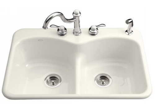Kohler K-6626-3-0 Langlade Smart Divide Kitchen Sink - White (Faucet and Accessories Not Included)