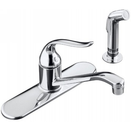 Kohler K-15172-F-CP Coralais Single Handle Kitchen Faucet with Sidespray - Polished Chrome