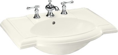 Kohler K-2295-1-96 Devonshire Lavatory Basin with Single-Hole Faucet Drilling - Biscuit (Faucet Not Included)