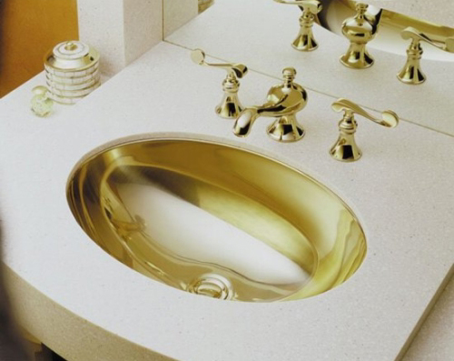Kohler K-2602-MF Rhythm Undercounter Oval Lavatory - Mirror French Gold (Faucet Not Included)