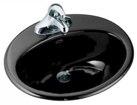 Kohler K-2905-1-7 Farmington Self-Rimming Lavatory - Black (Faucet Not Included)