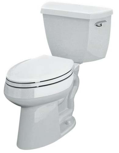 Kohler K-3493-RA-0 Highline Pressure Lite Elongated 1.4 gpf Toilet with Right-hand Trip Lever, Less Seat - White
