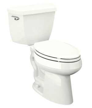 Kohler K-3493-0 Highline Pressure Lite Elongated 1.4 gpf Toilet with Left-hand Trip Lever, Less Seat - White