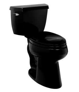 Kohler K-3505-7 Wellworth Two-Piece Elongated Toilet - Black