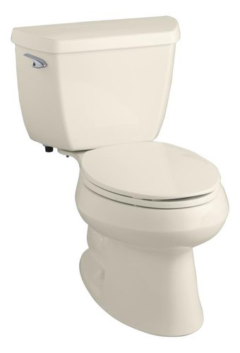 Kohler K-3575-47 1.28 Gpf Wellworth Series Elongated Toilet with Class Five Flushing Technology and Left-Hand Trip Lever - Almond