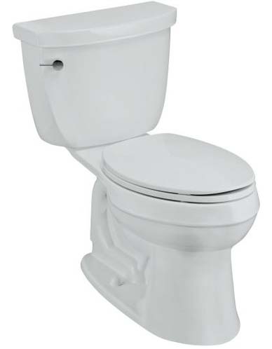 Kohler K-3589-96 Cimarron Comfort Height Elongated 1.6 gpf Toilet with Class Six Technology and Left-Hand Trip Lever - Biscuit (Pictured in White)