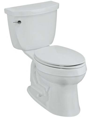 Kohler K-3589-7 Cimarron Comfort Height Elongated 1.6 gpf Toilet with Class Six Technology and Left-Hand Trip Lever - Black (Pictured in White)