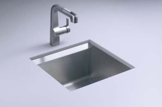 Kohler K-3671-NA 8 Degrees Single Basin Stainless Steel Bar Sink - Stainless Steel (Faucet Not Included)