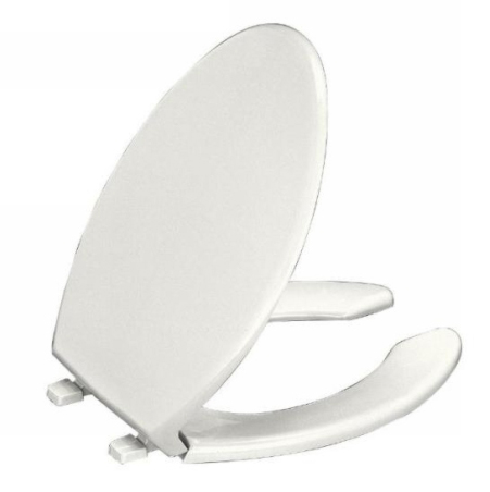 Kohler K-4650-A-0 Lustra Anti-Microbial Solid Plastic Open-Front Toilet Seat - White