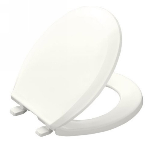 Kohler K-4662-A-0 Lustra Anti-Microbial Solid Plastic Round-Front Toilet Seat - White