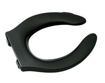 Kohler K-4731-SC-7 Traditional Elongated Open Front Toilet Seat with Self Sustaining Check Hinges - Black