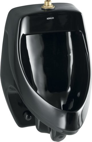 Kohler K-5016-ET-7 Dexter Elongated Urinal with Top Spud - Black