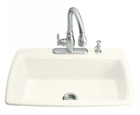 Kohler K-5863-3-96 Cape Dory Self-Rimming Kitchen - Biscuit (Faucet and Accessories Not Included)