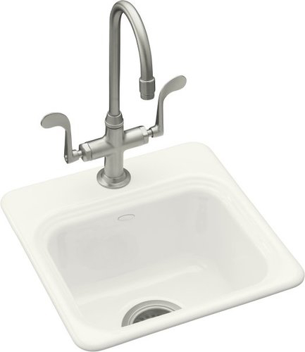 Kohler K-6579-3-0 Northland Self-Rimming Entertainment Sink With 3-Hole Faucet Drilling - White