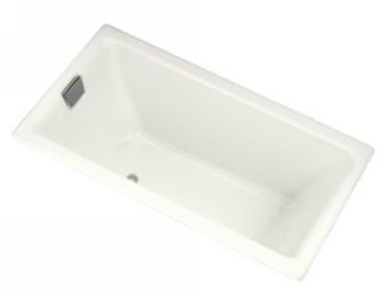 Kohler K-855-R-0 Tea-For-Two 5.5 Foot Bath With Tile Flange And Right Hand Drain - White