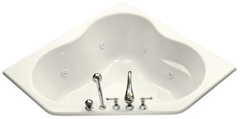 Kohler K-1154-CC-96 Proflex 4.5 Foot Corner Jetted Tub with Center Drain - Biscuit (Faucet and Accessories Not Included)