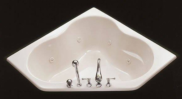 Kohler K-1154-HC-0 Proflex 4.5 Foot Corner Jetted Tub With Center Drain - White (Faucet and Accessories Not Included)