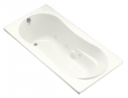 Kohler K-1157-0 Proflex 6 Foot Drop In/Alcove Jetted Tub with Left Hand Drain - White