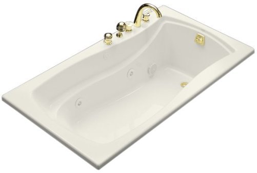 Kohler K-1224-96 Mariposa 5.5 Foot Drop In/Alcove Jetted Tub with Left Drain - Biscuit