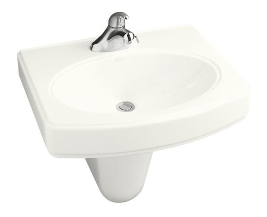 Kohler K-2035-4-0 Pinoir Wall-Mount Lavatory With 4'' Centers - White