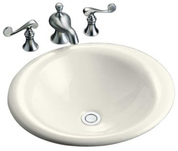 Kohler K-2804-96 Iron Bell Self-Rimming Lavatory - Biscuit (Faucet Not Included)