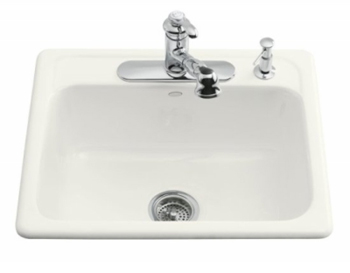 Kohler K-5964-1-0 Mayfield Self-Rimming Kitchen Sink With Single-Hole Drilling - White