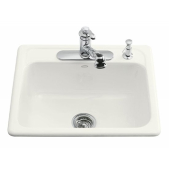 Kohler K-5964-3-0 Mayfield Self-Rimming Kitchen Sink - White (Faucet and Accessories Not Included)