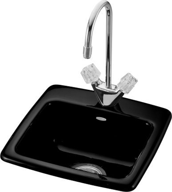Kohler K-6015-2-7 Gimlet Single Basin Acrylic Bar Sink - Black (Faucet Not Included)