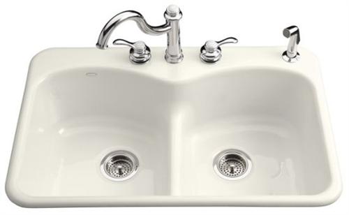 Kohler K-6626-2-96 Langlade Smart Divide Kitchen Sink - Biscuit (Faucet and Accessories Not Included)