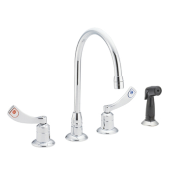 Moen 8244 Commercial Two Handle Kitchen Faucet with Side Spray Chrome