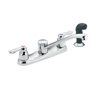 Moen 8791 Commercial Two Handle Kitchen Faucet with Side Spray Chrome