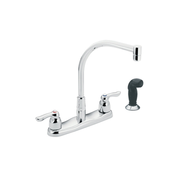 Moen 8792 Commercial Two Handle Kitchen Faucet with Side Spray Chrome