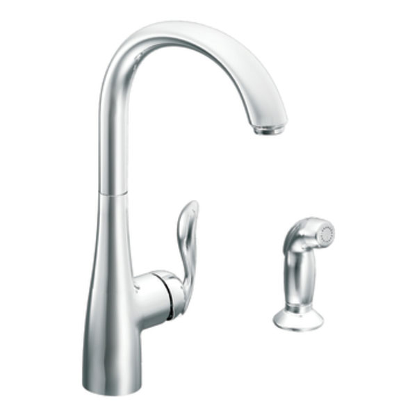 Moen 7790 Arbor Single-Handle High Arc Kitchen Faucet With Side Spray - Chrome