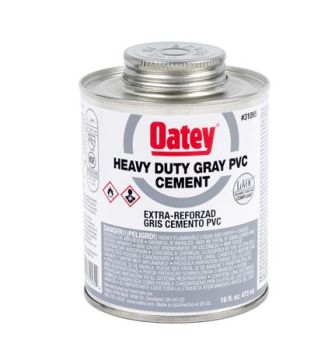 Oatey 31095 PVC Heavy Duty Gray Cement - 16 oz